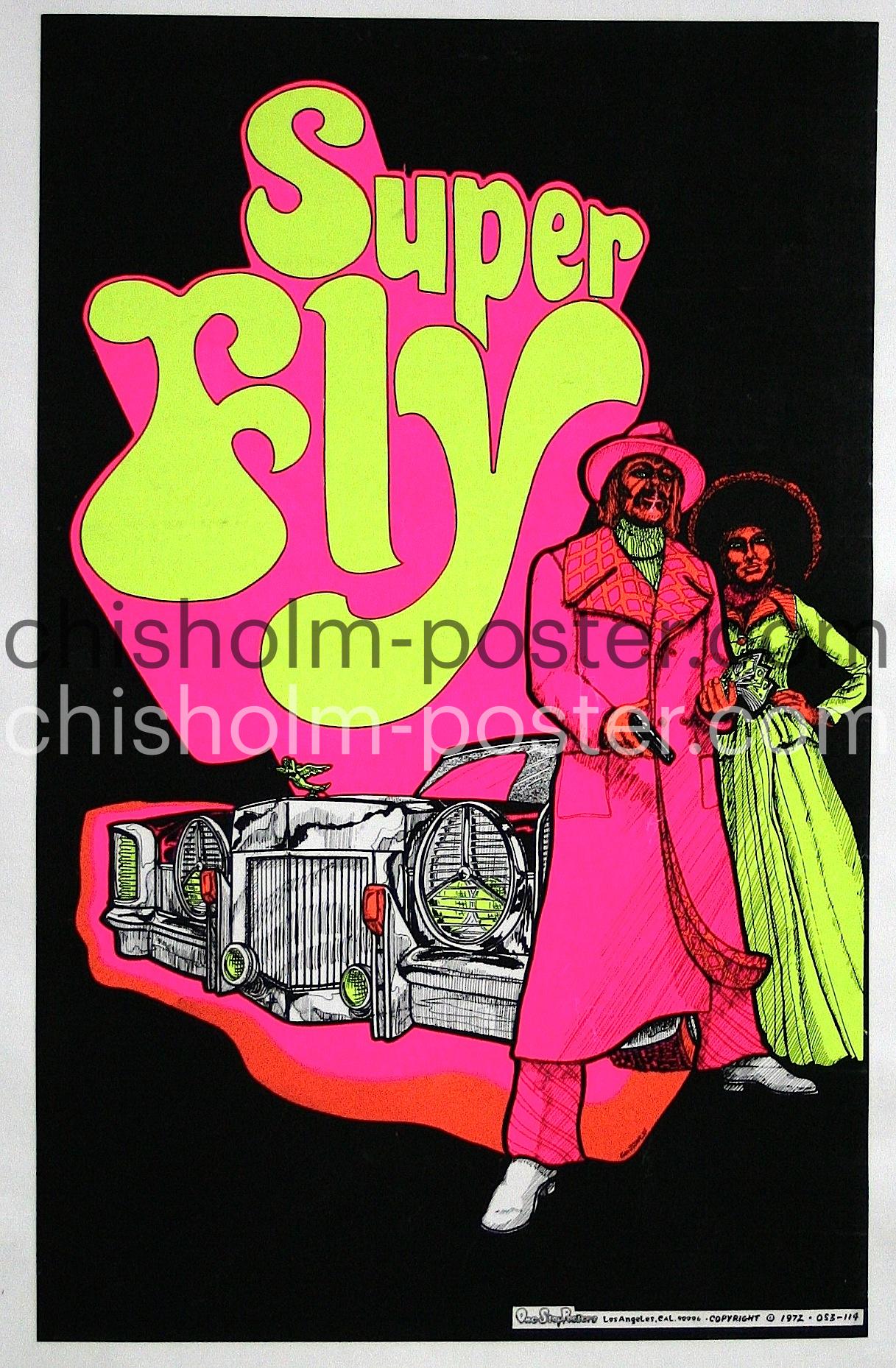 Super Fly- Blacklight Poster | Original Vintage Poster | Chisholm