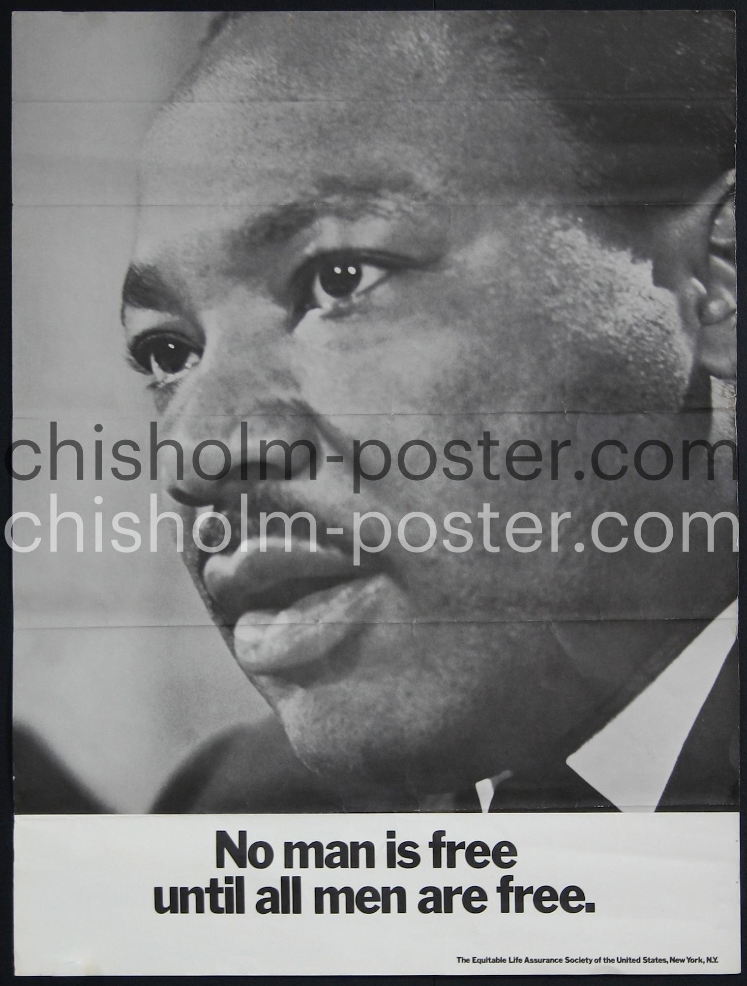Dr. Martin Luther King, Jr - No Man is Free Until All Men are Free -  Equitable Life Assurance Portrait Series, Original Vintage Poster