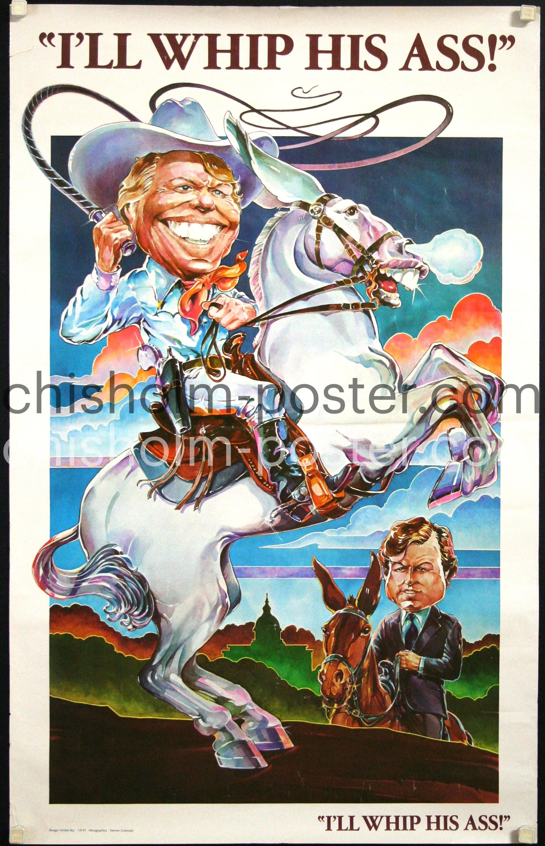 I'll Whip His Ass! Jimmy Carter, Ted Kennedy Original Vintage