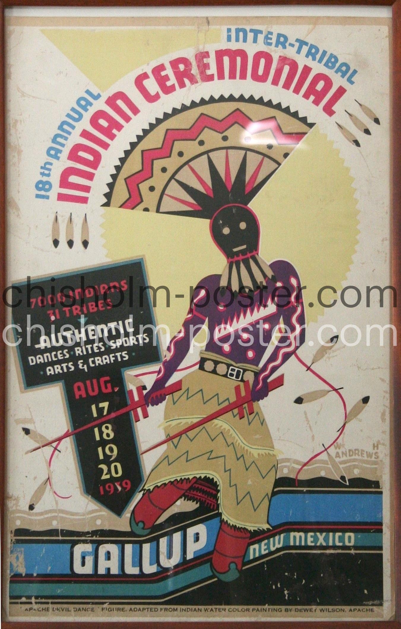 18th Annual InterTribal Indian Ceremonial Gallup New Mexico Original Vintage Poster