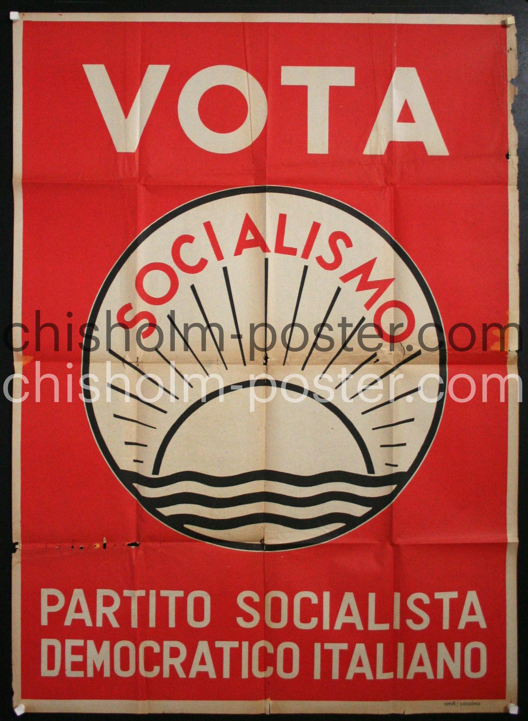 Vota Socialismo Partito Socialista Democratico Italian Original