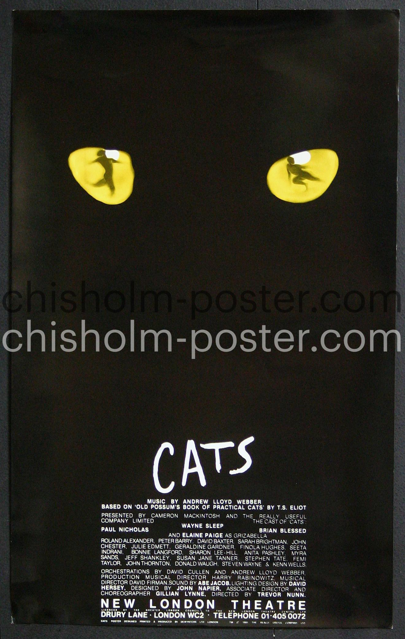 Cats - New London Theatre | Original Vintage Poster | Chisholm