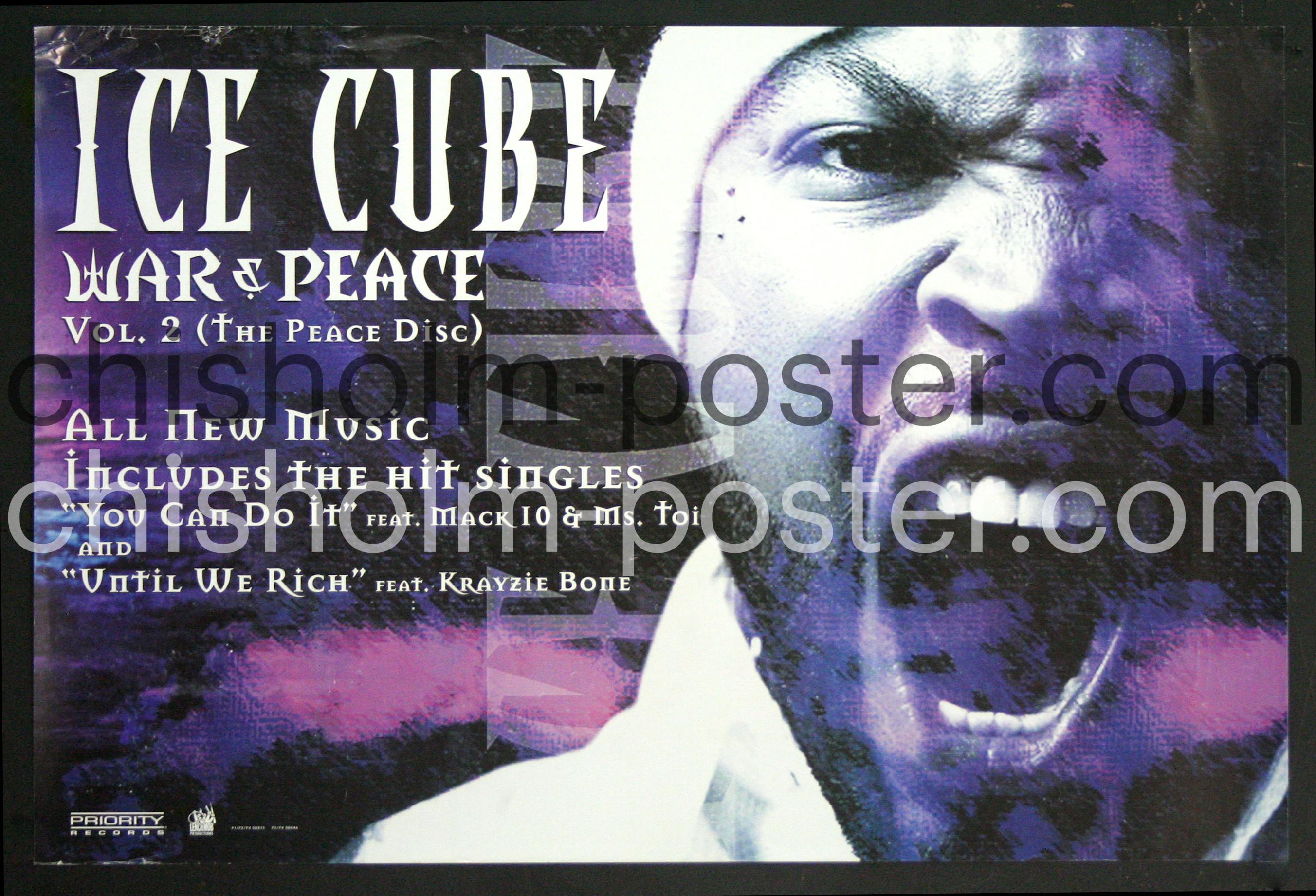 ICE CUBE WAR & PEACE Vol. 2 Vintageポスター Ice Cube - War & Peace | Original Vintage Poster | Chisholm