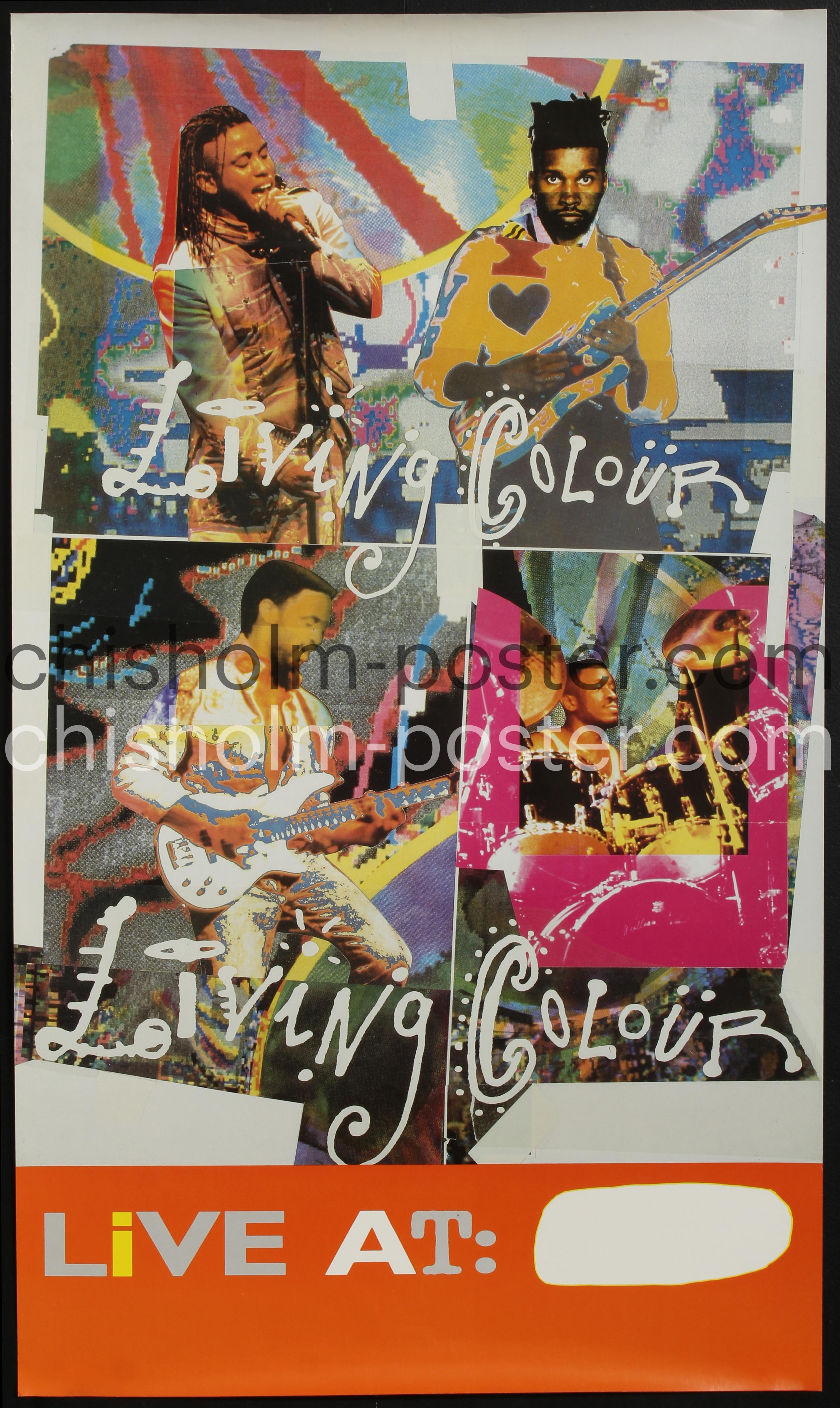 Living Colour - Live At | Original Vintage Poster | Chisholm Larsson ...