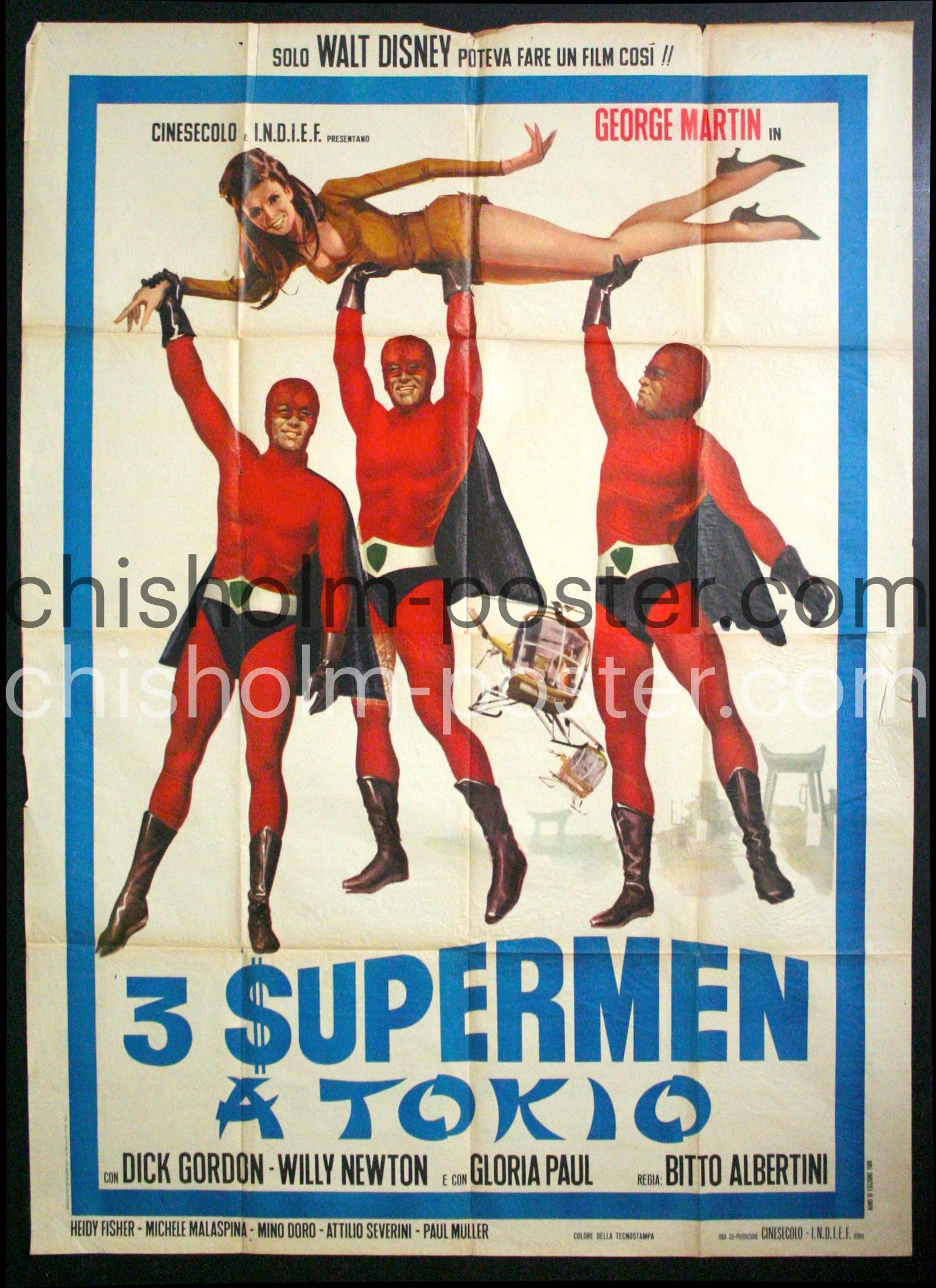 3 Supermen a Tokio (1) | Original Vintage Poster | Chisholm