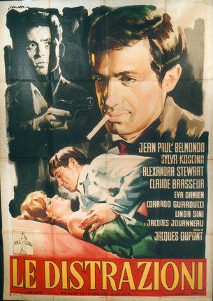 a movie poster of a man holding a cigarette and a woman lying on a bed