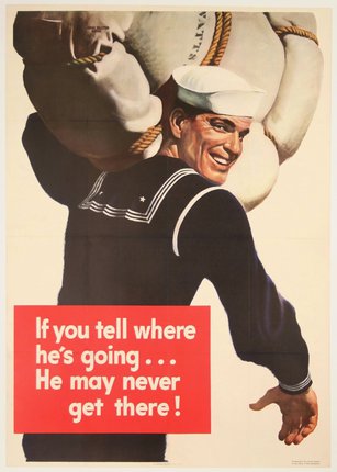 a poster of a sailor carrying a rope