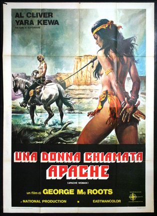 a movie poster of a man and a woman on horseback