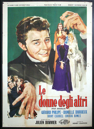 a movie poster of a man smiling and holding a string