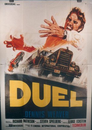 a poster of a man running on a race car