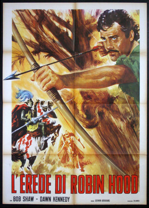 a poster of a man shooting a bow and arrow