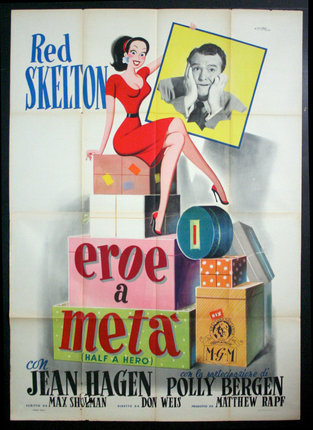 a poster of a woman sitting on boxes