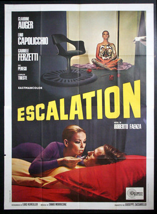 a movie poster with a man and woman lying on a bed