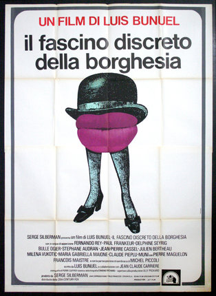 a poster of a woman's legs and a hat