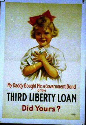 a poster of a child holding money