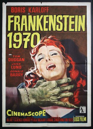 a movie poster with a woman holding a zombie