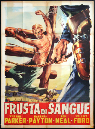 a poster of a man tied to a cross