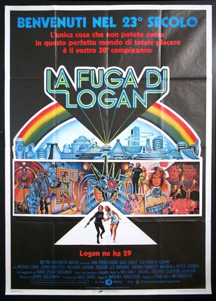 a movie poster with a rainbow and people