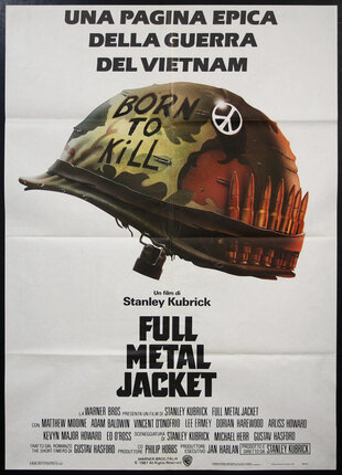 a movie poster with a helmet and bullets