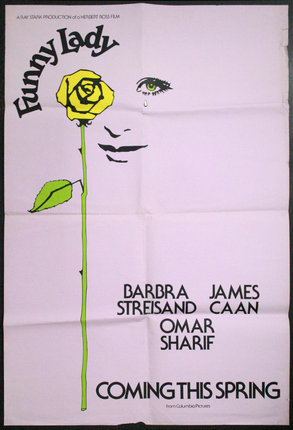 a poster of a woman with a yellow rose