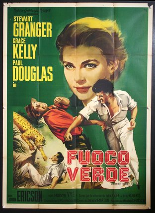 a movie poster with a woman falling off a man