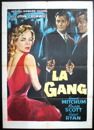 a movie poster with a woman in a red dress holding guns