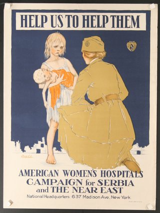 a poster of a woman holding a child