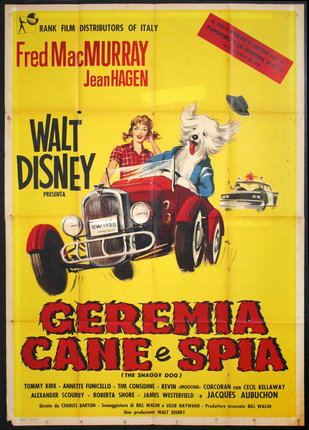 a movie poster of a dog and a woman driving a car