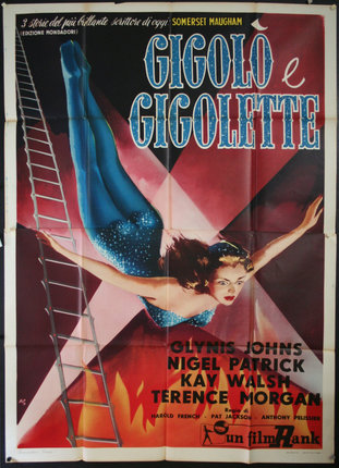 a poster of a woman on a ladder