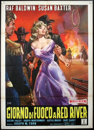 a movie poster with a woman holding a man in a hat