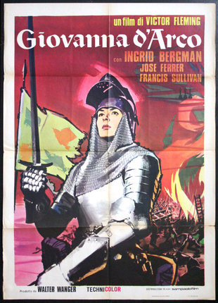 a poster of a woman in armor holding a sword