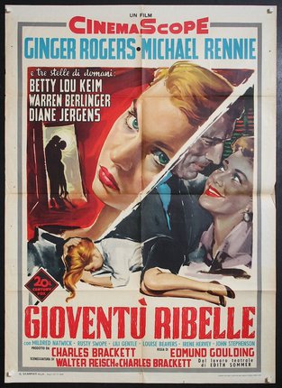 a movie poster with a woman looking at a man