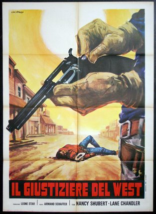 a poster of a man lying on the ground with a gun