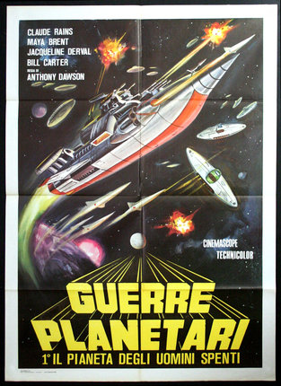 a movie poster with a ship and spaceships