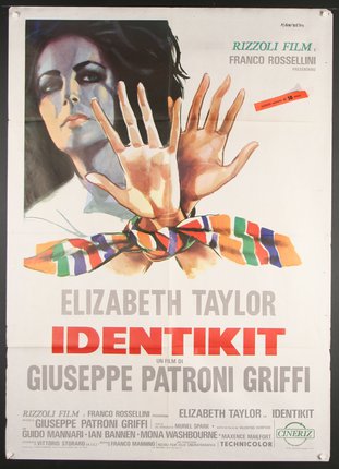 a movie poster of a woman with her hands up