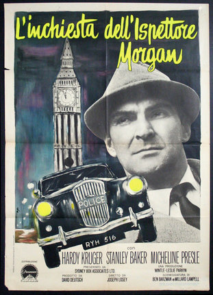 a poster of a man and a car