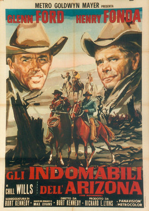 a poster of men riding horses