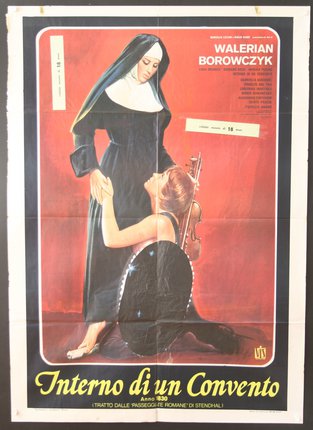 a poster of a nun holding a violin