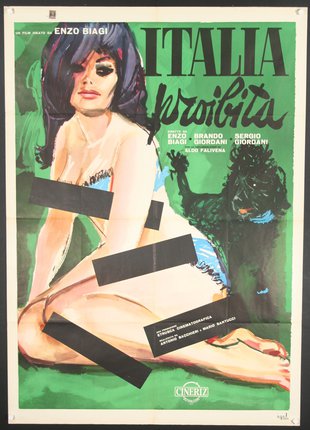 a poster with a woman in garment