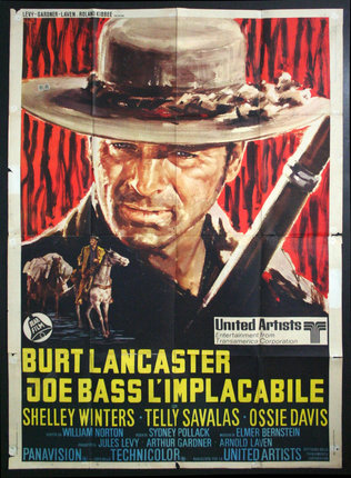 a movie poster of a man with a hat and a rifle