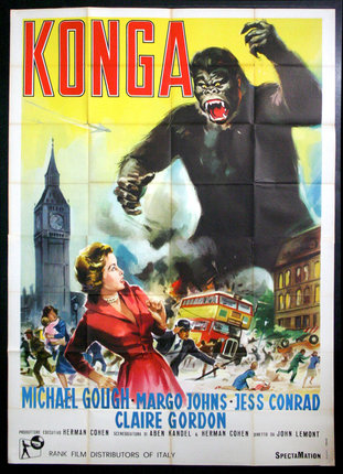 a movie poster of a woman and a gorilla