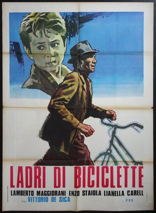 a poster of a man and a bicycle