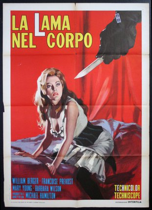 a movie poster of a woman with a knife