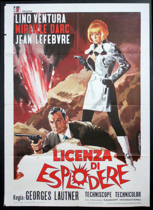 a movie poster of a man and woman holding guns