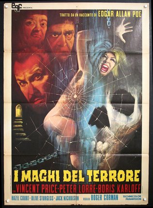 a movie poster with a woman in a spider web
