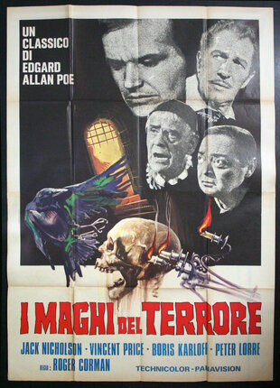 a movie poster with a skull and a man's face
