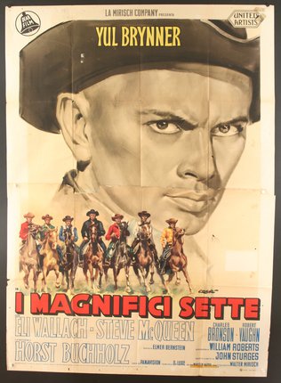 a movie poster of a man on horses