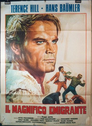 a poster of a man and a man fighting