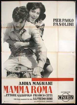 a movie poster of a man carrying a woman on a bicycle