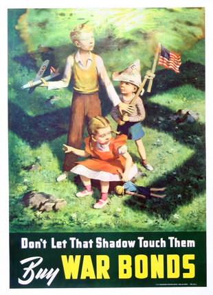 a poster of a group of children holding toys